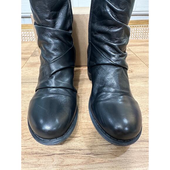 Miz Mooz Gem Dressy Boots Black Ruched Leather Size 6.5/7 US 37 EU NWOB Stylish - Picture 6 of 14